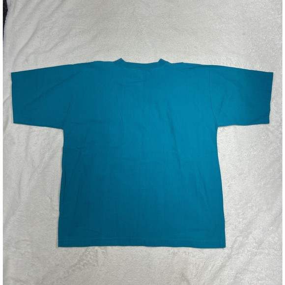 Vintage SK Sport  Fish Painted Lagenlook Oversized Boxy Size Large Teal T-Shirt - Picture 7 of 7